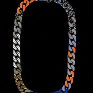 Chain Links Patches Necklace Engraved Monogram